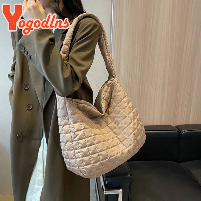 New Quilted Padded Crossbody Bag for Women Pleated Bubbles Cloud Shoulder Bags Large Tote Bucket Bag Ruched Handbags