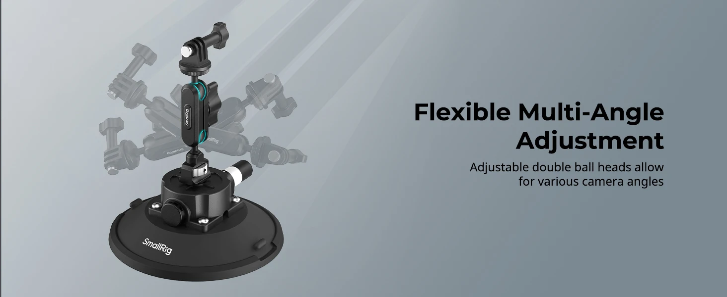 SmallRig 4,5/6-Zoll-Saugnapfhalterung für Action-Kameras mit Kugelkopf, magischem Arm und Halterung für Telefon für DJI Osmo Action 5 Pro – Detail 13