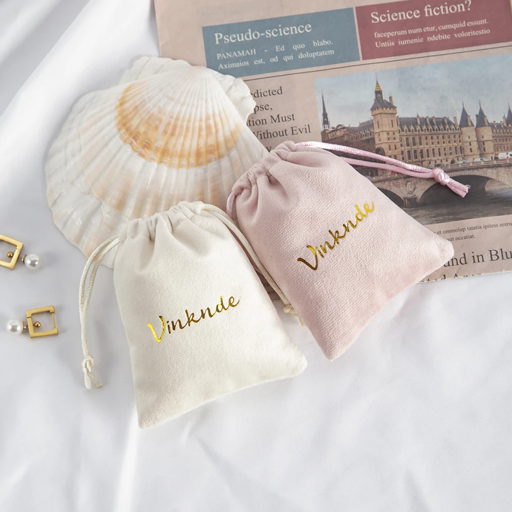 100pcs Personalized Jewelry Pouches Custom Logo Soft Velvet