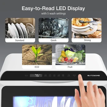 Blitzhome Dishwasher with APP Control Intelligent Countertop Table Smart Portable Countertop Dish Washers Machine For Kitchen 3