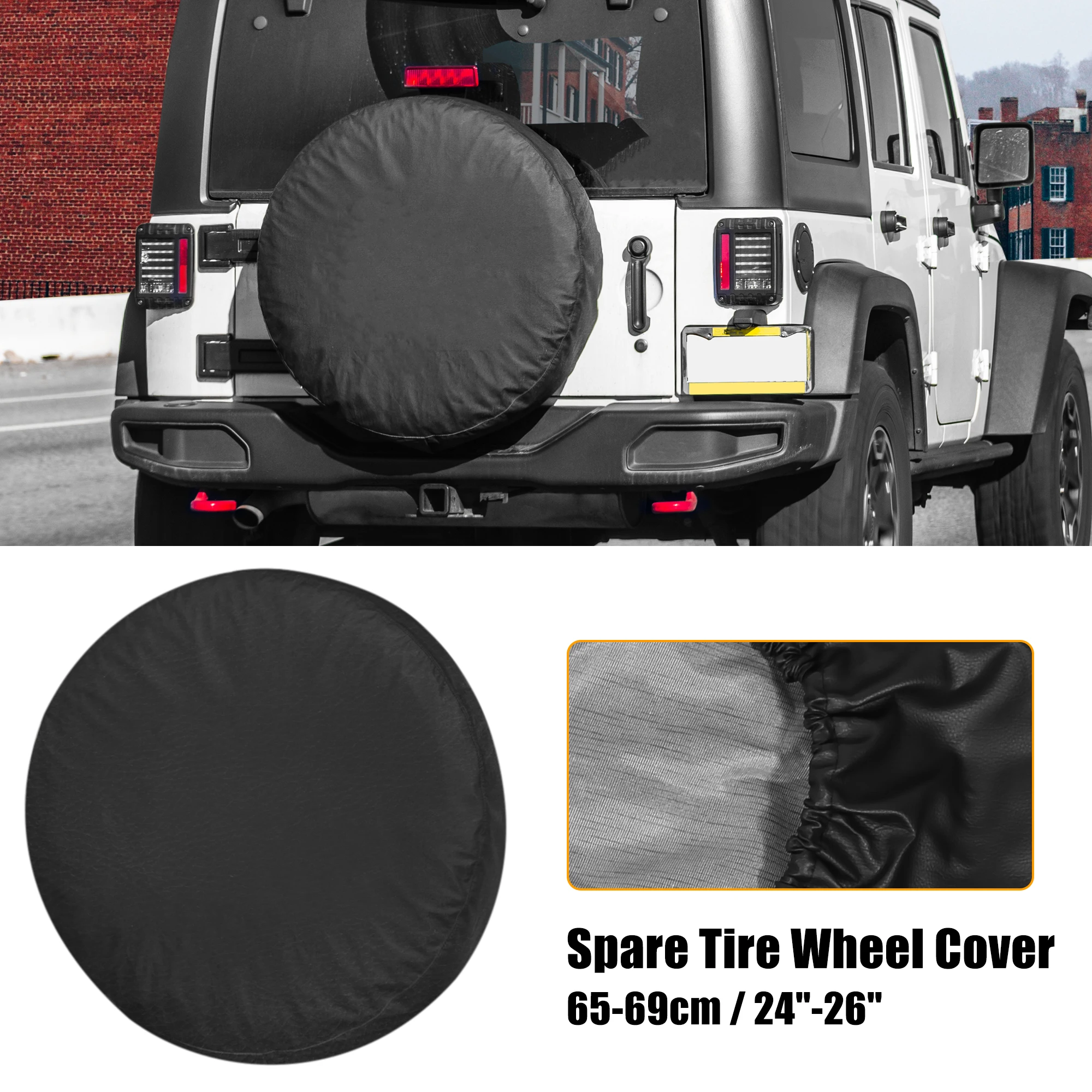 

X Autohaux Spare Tire Cover Wheels Cover Heavy Duty Tire Wheel Case Storage Protector Accessory Fits Tire Diameters 65-81cm