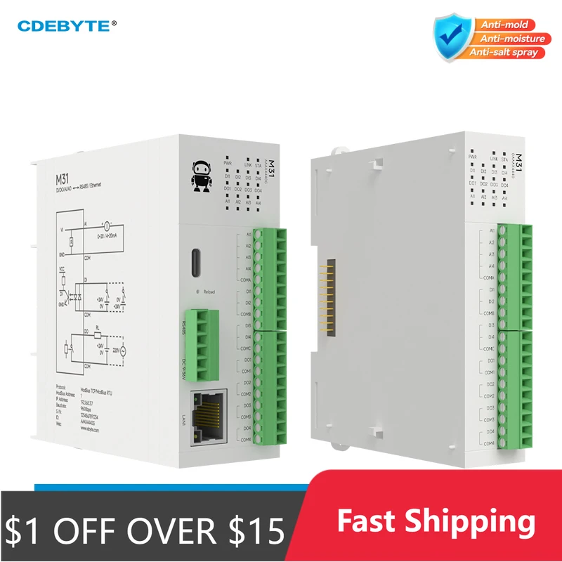 RS485 RJ45 Analog Switch Acquisition Distributed Remote IO Module Host ...