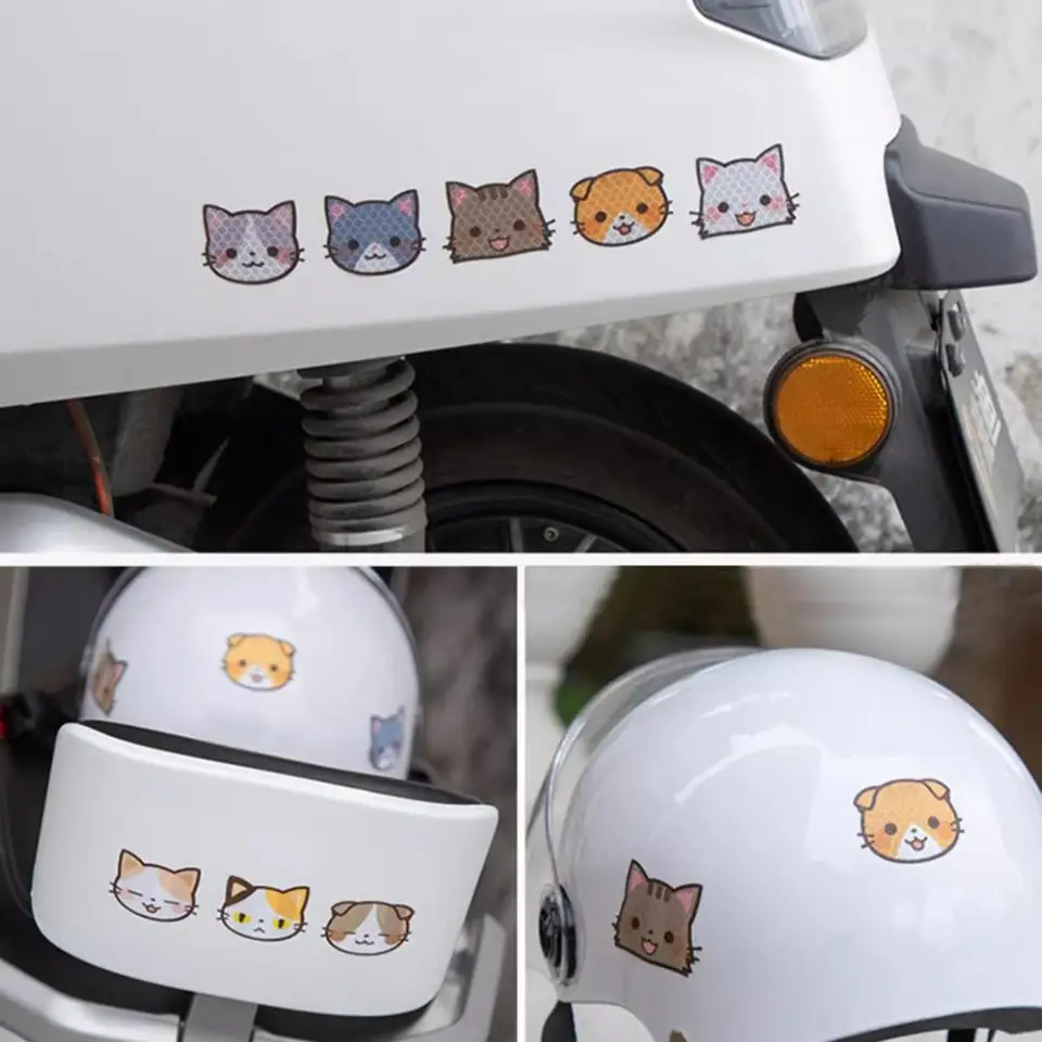 Autocollant Réfléchissant œil De Chat Pour Voiture, Moto, Casque - Sticker Tuning - Facile à Poser