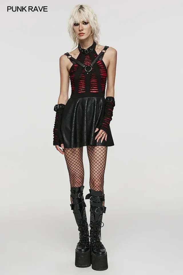 Pettorina da donna punk carnevale cintura in pelle PU punk gotico cintura foto danza carnevale costume