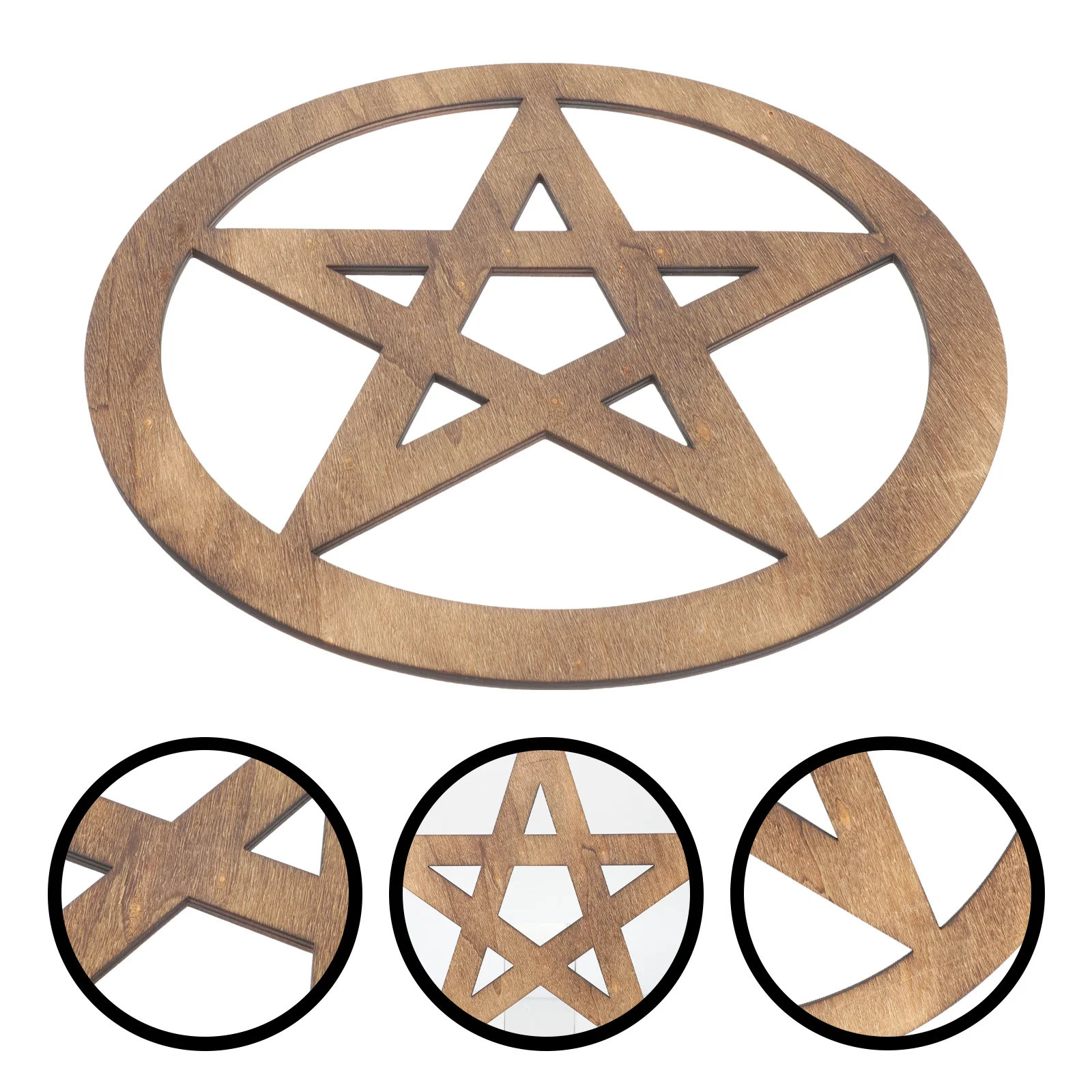 

Pentacle Wooden Altar Ornament Coaster Practical Wood Altar Ornament Carved Wooden Altar Pentacle Wooden Decoration