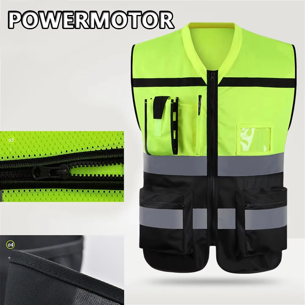 Motorcycle High Visibility Reflective Vest Belt for Night Running Cycling Safety Warning Vest