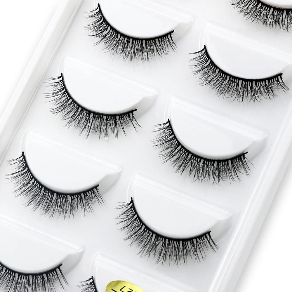 5 Pairs 3D Faux Mink Fake Eyelashes Natural Eyelash Extension Handmade Fluffy False Eyelashes Makeup Tool Eye Lashes X01 X06 X08