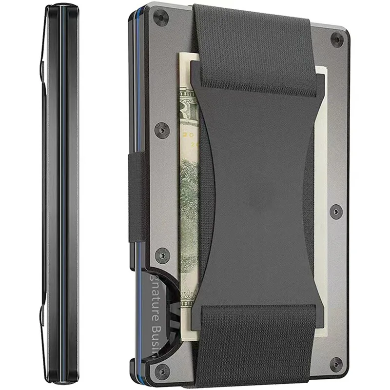 Slim RFID Secure Metal Wallet – Minimalist Aluminum Cardholder
