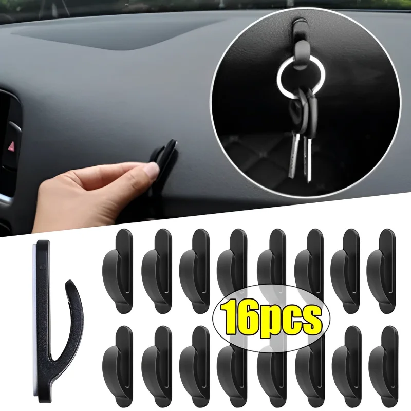 Car Glue Hooks Clips Mini Small Holder Self Adhesive Storage Auto Organizer Ornaments Hanger Garbage Bag Interior Accessories