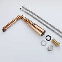 ก๊อกน้ำห้องน้ำหรูหราทันสมัยสีโรสโกลด์แบบรูเดียวพร้อมวาล์วเซรามิก โครงสร้างทองเหลืองแท้ น้ำร้อนและน้ำเย็น 6