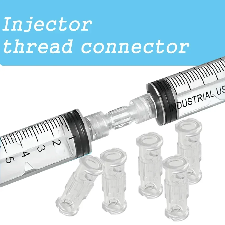 Leak Proof Double Helix Medical Sterile Luer Lock Adapter Transparent Pp Syringe Connector Plastic Syringe Connector Tool Parts