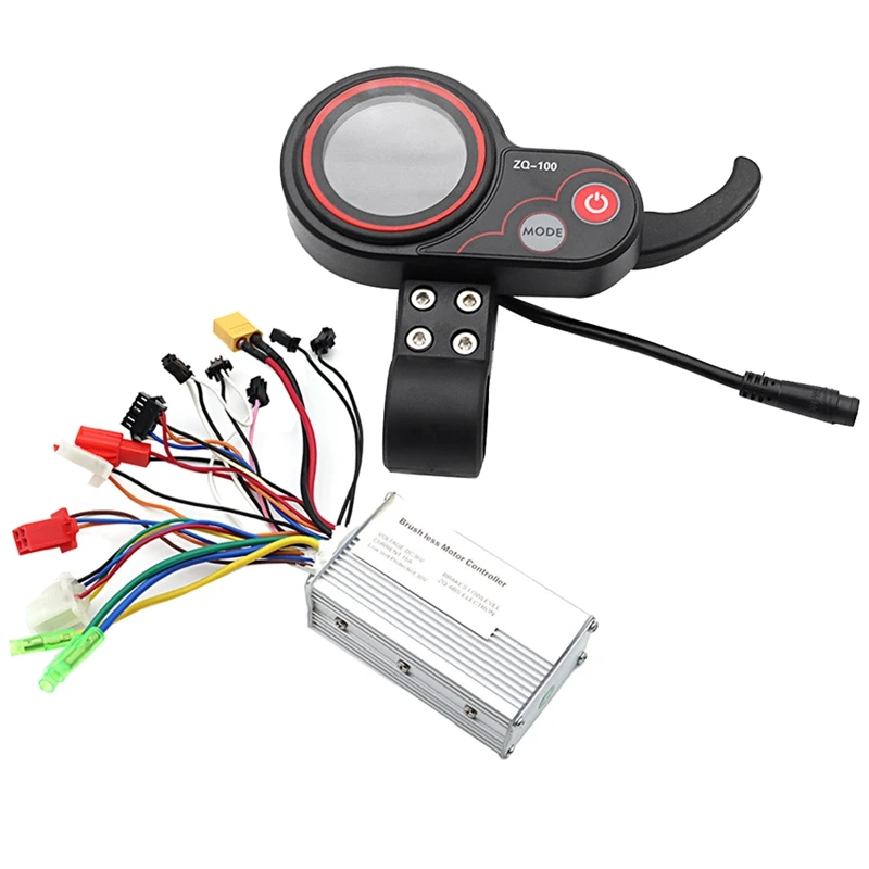 

36V Controller+ZQ-100 Mileage Meter Replacement Speed Adjustable Electric Scooter Meter 6 Pin Display For Electric Scooter