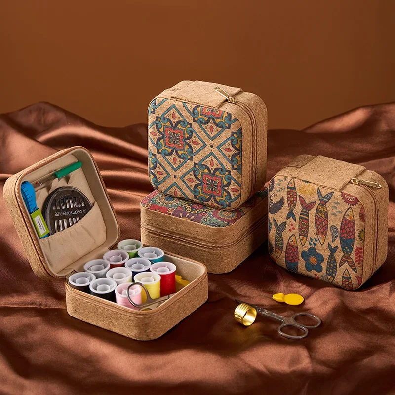 Mini Travel Sewing Kit Leather Case for Adults Beginners