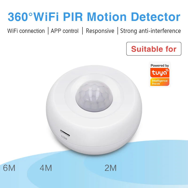 Tuya WiFi Smart PIR Motion Detection Sensor Security Burglar Alarm Sensor Smart