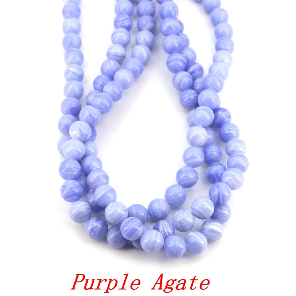 Round Loose Bead Peacock Agate Crystals Stone Jewelry Making DIY