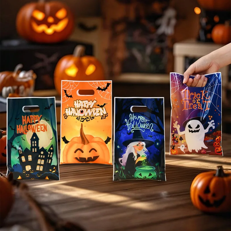 10/25/50 stücke Halloween Geschenk Taschen Happy Halloween Party Süßigkeiten Cookie Taschen Dekor Kürbis Geist Verpackung Taschen HalloweenSuppliesr ﻿ – Detail 1