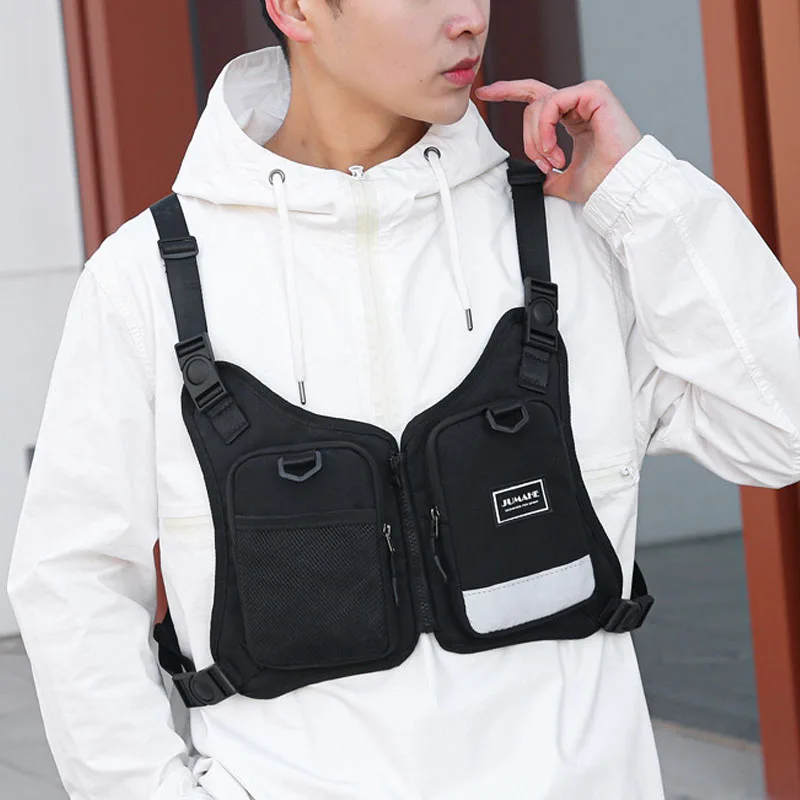 

21 Functional Tactical Chest Bag For Men Fashion Bullet Hip Hop Vest Streetwear Bag Waist Pack Unisex Reflective Chest Rig Bag