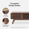 Coffee Table with Storage, Mid Century Modern, Farmhouse Wood Coffee Table for Living Room Fluted (Walnut) 3