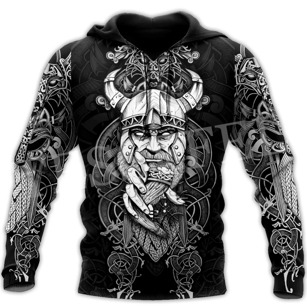 

NewFashion Wolf Fenrir Odin Nordic Warrior Mythology Tattoo Retro Streetwear Tracksuit Pullover Harajuku Jacket Casual Hoodies T