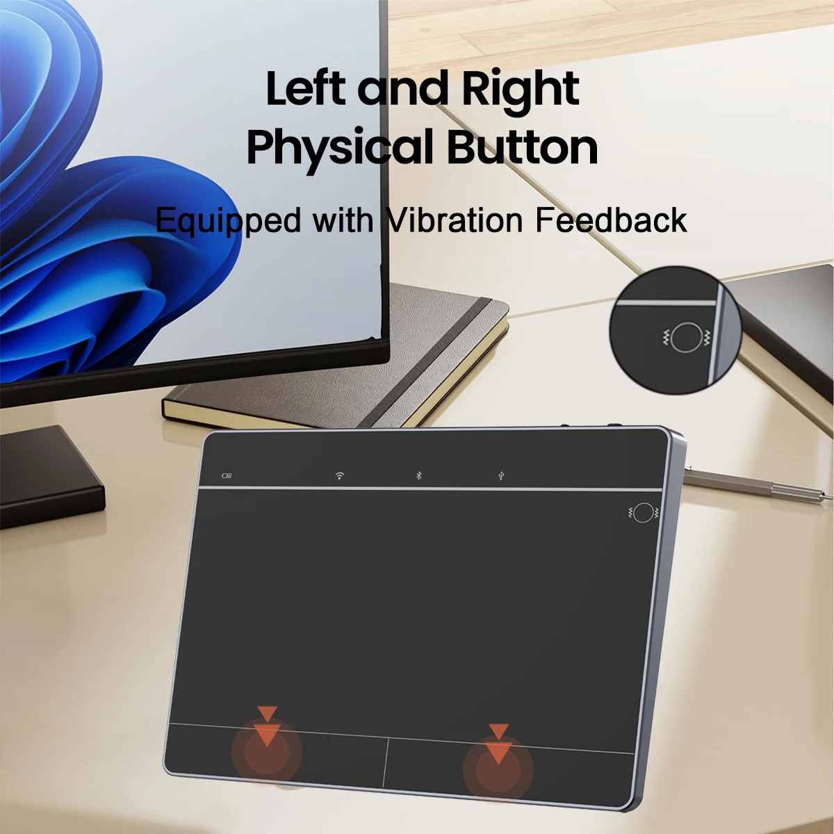 JOMAA Wireless Bluetooth Trackpad Mouse for Windows 10/11 Large High-Precision Touchpad Mouse with Left and Right Click bluetooth trackpad