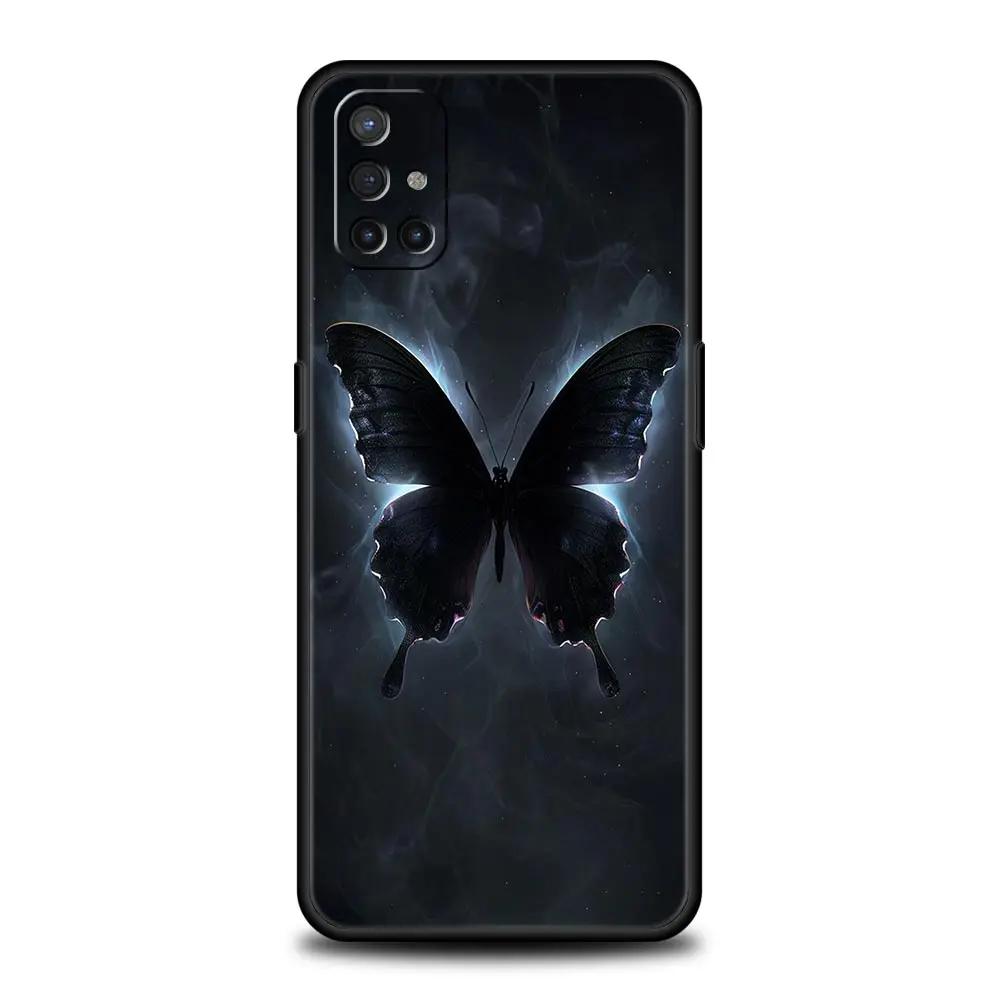 Elegant Butterfly Love Black Soft Phone Case