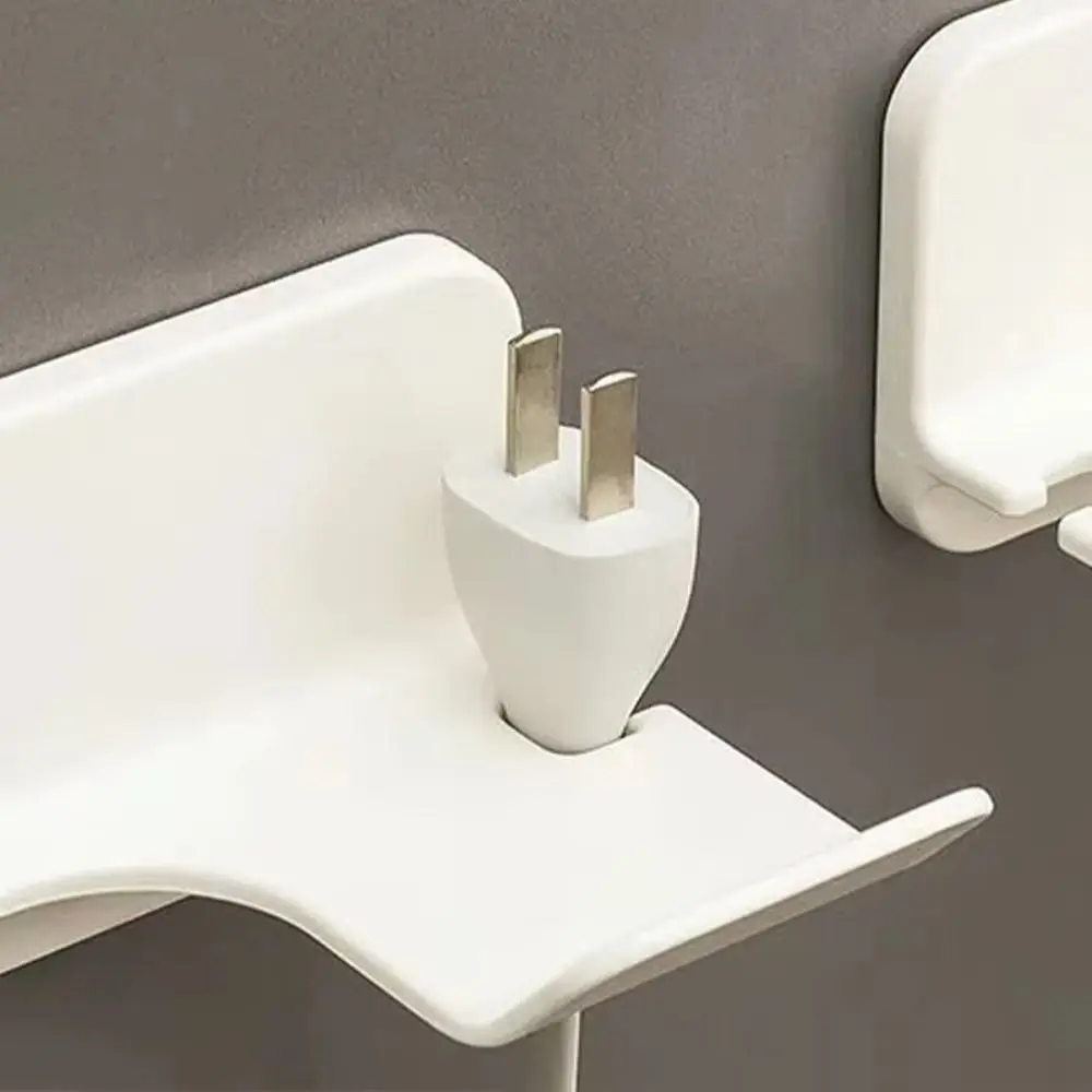 Wall Mounted Plastic Hair Dryer Holder Rack for Bathroom Storage