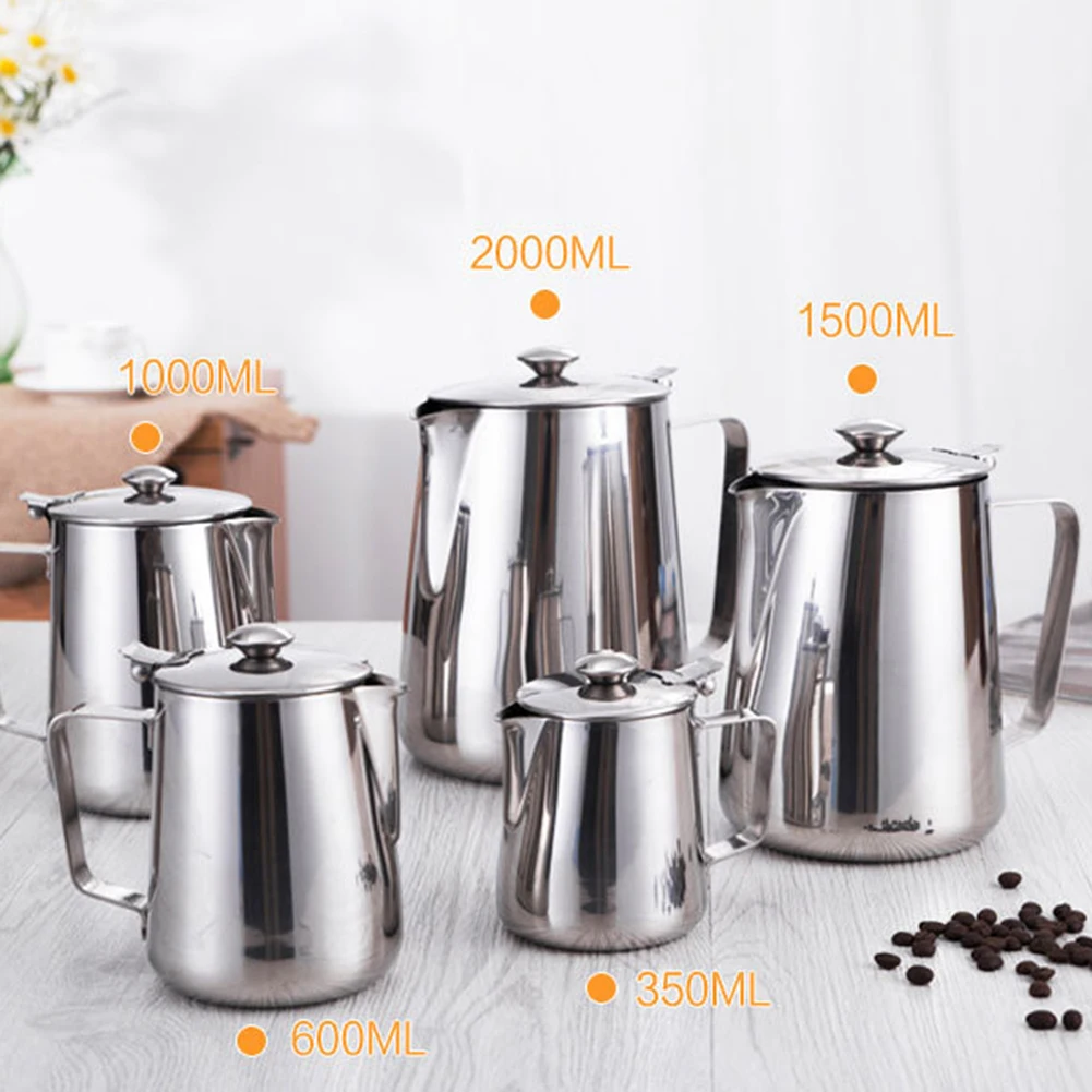 Create Fantastic Milk Coffee Foam Kettle Milk Frothing Coffee Proper Special Lid Design Thick And Comfortable Body