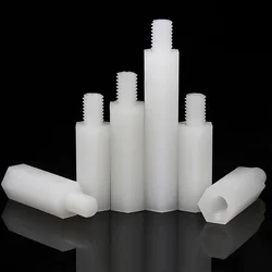 Nylon Hex Standoff Spacer Set - Black & White Assorted Sizes - 60mm (White)
