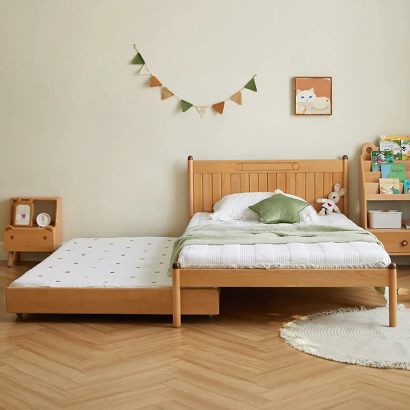 Home Furniture Bedroom Furniture Beds kids furniture beech wood solid wood  kids bed two bed in 1 hot wholesale 120/150*200cm