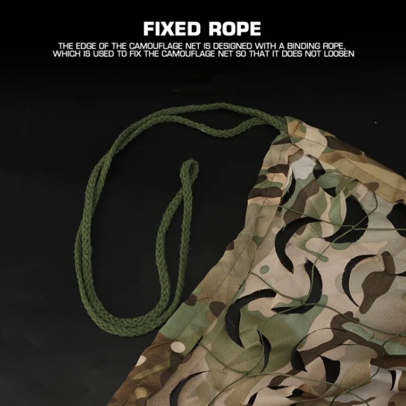 Outdoor Hunting Hidden Net 1.5 * 2m Mountain Camping Desert Tactical Hidden Camouflage Net Courtyard Shading Equipment Protect