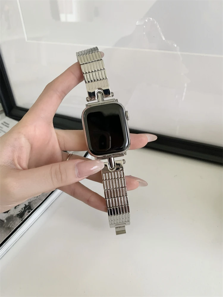 Gold Chain Link Bracelet for Apple Watch 38 40 41 42 44 45mm Gold Wrap  Chain Link Strap for Iwatch 8 7 6 5 4 SE Gift for Wife Sister Friend 