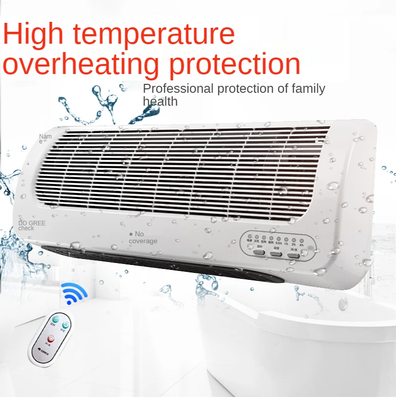 Home Heaters Wall Mounted Heater Household Bathroom Remote Control Electric  Heating Hot Air Fan Cooling and Heating - AliExpress