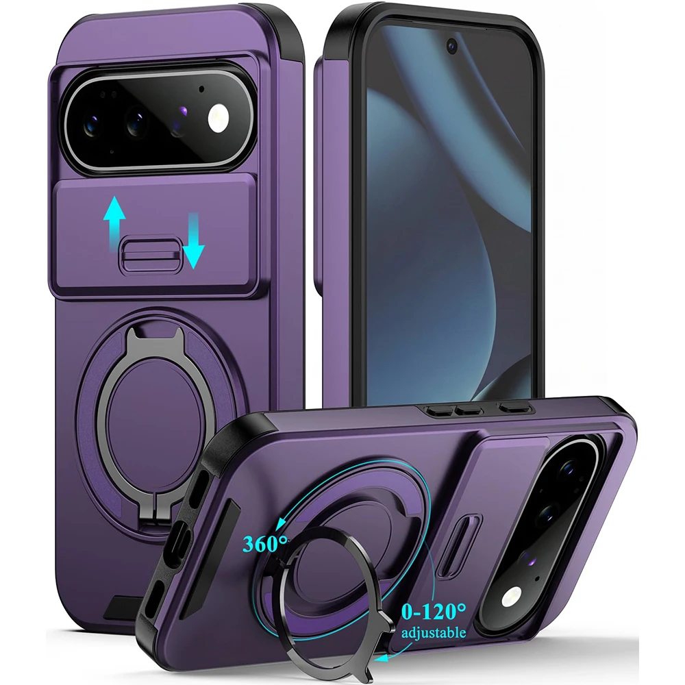 Matte Black Anti-Shock Protective Case with Slide Camera Protection
