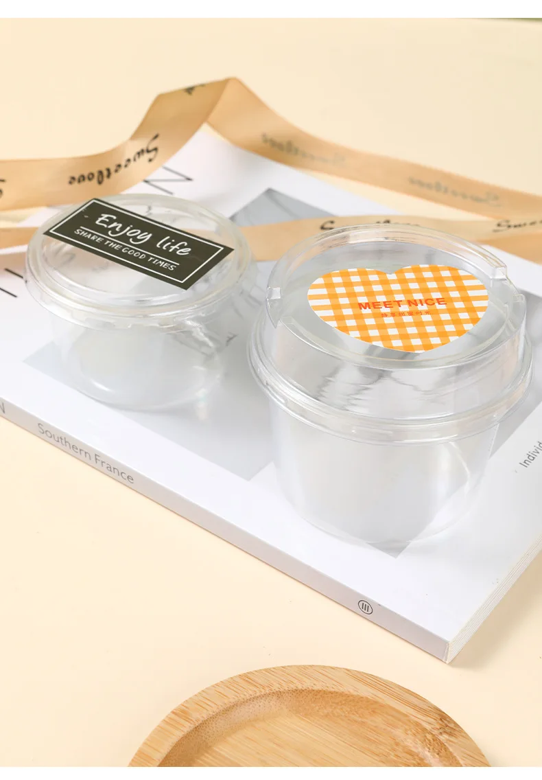 50Pcs 150ML Disposable Mousse Cups Cake With Lid Clear Plastic Boxes Ice-Cream Dessert Picnic Pudding Jelly Dessert Yogurt Cups