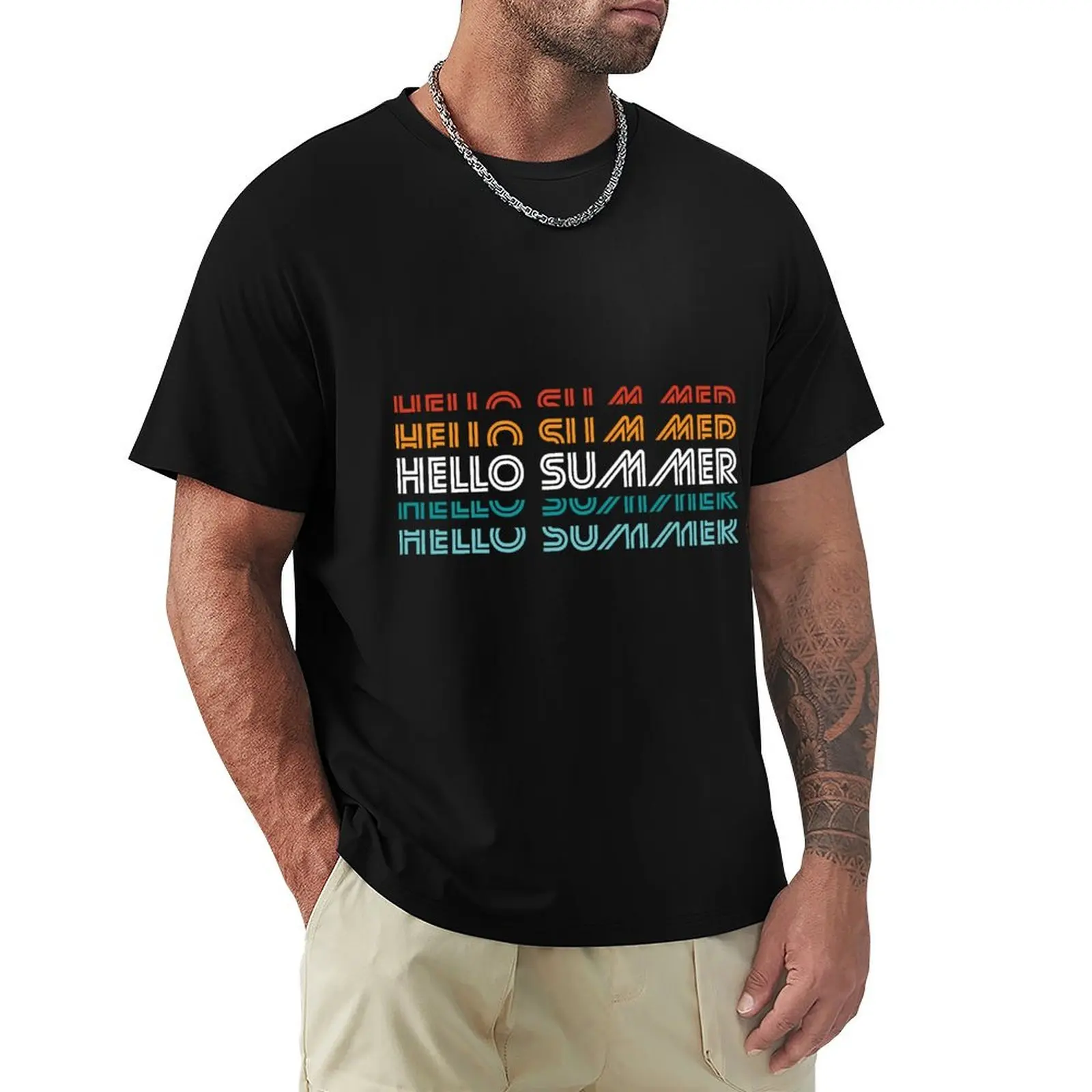 

Hello Summer T-shirt funnys Aesthetic clothing mens graphic t-shirts pack