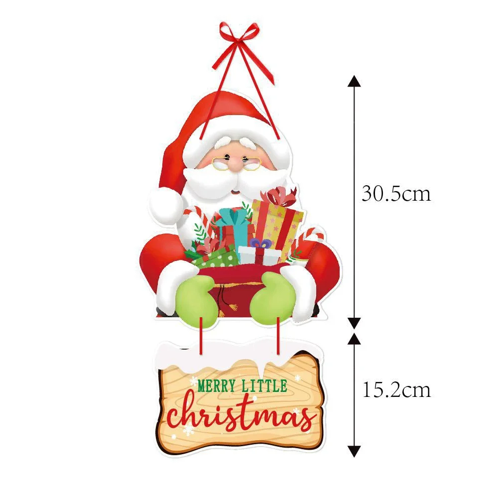 Christmas Door Decoration Paper Santa Claus Snoweman Hanging Ornament for Home Christmas Door Pendant Christmas Decoration 2024