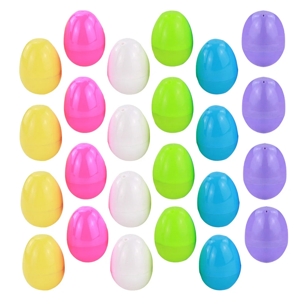 

36Pcs Easter Empty Eggs Easter Plastic Eggshell Decorative Candy Boxes (Random Color)