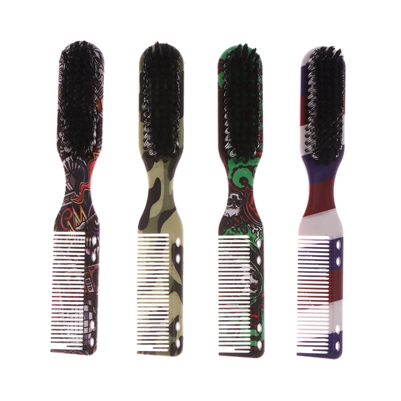 

Двухсторонняя Профессиональная парикмахерская щетка для шеи, расческа для бритья, бороды, салонная резьба, щетка для чистки, расчески для стрижки волос