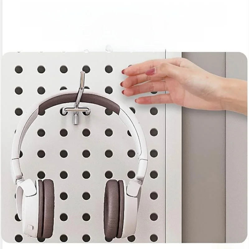 Stainl Steel Wall Mounted Storage Ra round Hole Display elf Hardware Tools Organizer Metal Punching Installation