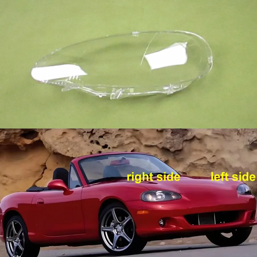 For Mazda MX-5 MX5 2001 2002 2003 Headlight Cover Transparent Headlamp Shell Lamp Lens Replace Original Lampshade Plexiglass 1