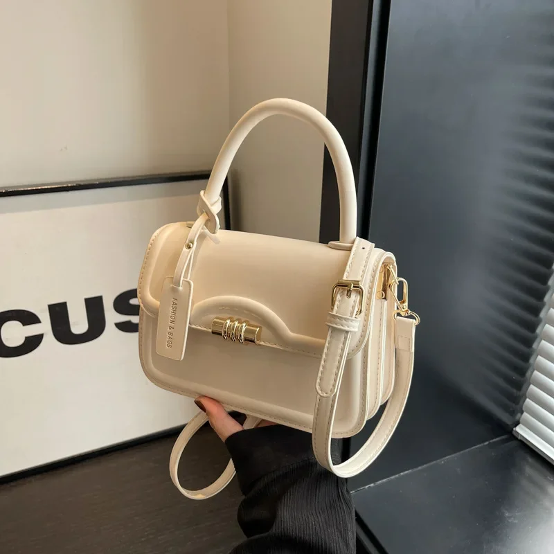 Advanced Texture Vintage Ladies Bags 2024 New Popular All-Matching Messenger Fashion Portable Small Square Bag