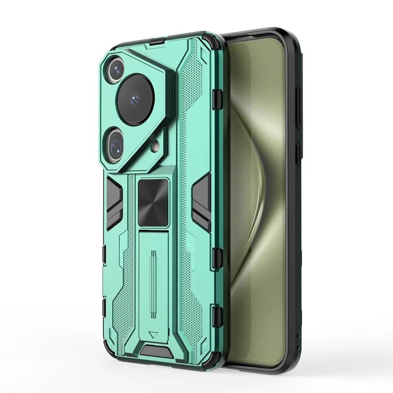Shockproof Armor Phone Case with Camera Lens Protection and Stand Holder
