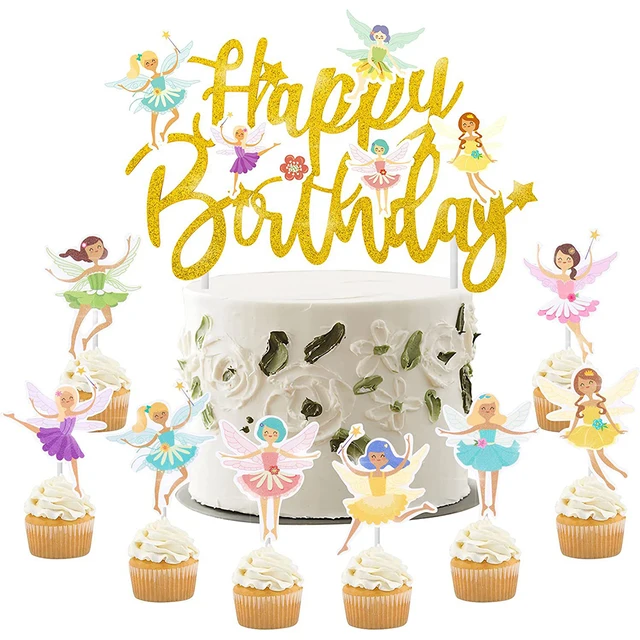 Decorazioni Feste Compleanno A Tema Fata - Set Con Piatti, Tazze, Palloncini E Sfondo Rosa