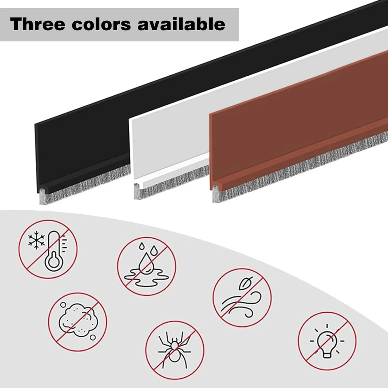 Universal Self-Adhesive Brush Seal Strip - Insect & Sound Barrier for Doors and Windows, Easy Installation