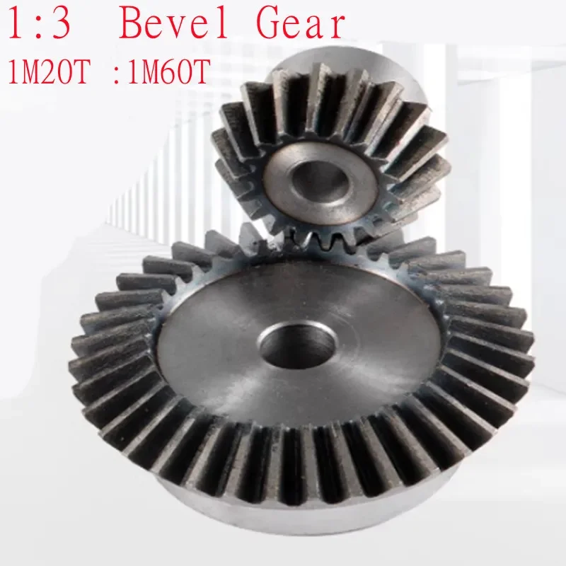 Description Picture 4 of item1Pc Single 1:3 Bevel Gear 1 Modulus 20 Teeth :60 Teeth transmission / 90 degrees bore 6mm 8mm 10mm 12mm 14mm 15mm