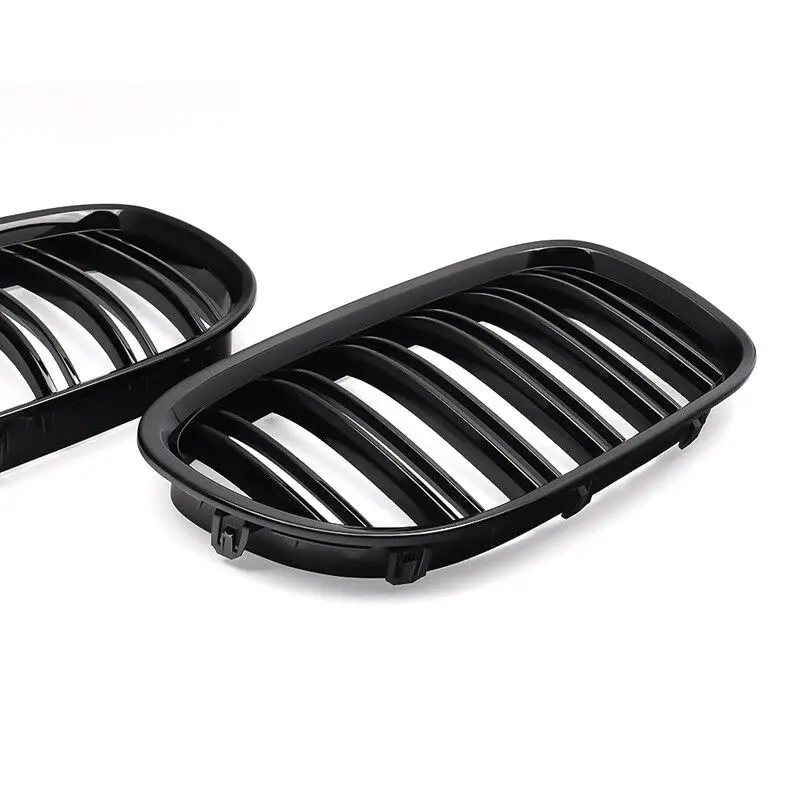 Rejilla delantera de riñón doble para BMW, accesorio de color negro con acabado brillante, doble listón, modelos serie 7: F01, F02, 740i, 750li y 760li, años 2009 a 2015