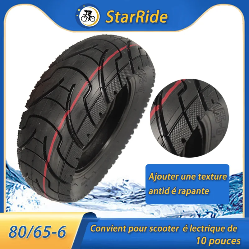 Pneu Solide 10 Pouces 80/65-6 (10x3.0) Pour Trottinette électrique - Noir - Neuf