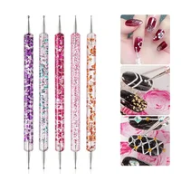 5Pcs/set Portable Nail Art Dotting Pen Crystal Beads Handle Dual-ended Drawing Painting Rhinestones Gems Pens Manicure Tools 1