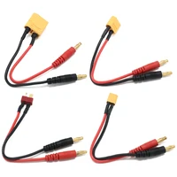 1pcs Battery Charger Cable 4.0mm Banana Male Connector To XT90/ XT60/ XT30/ T Plug 14AWG Silicone Cable 20CM For RC Lipo Battery 1