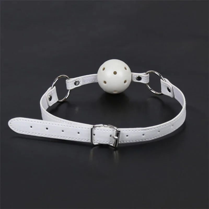 45mm White PU Leather Breathable Ball Gag Mouth Restraint BDSM Erotic Sexy Cosplay Flirting Sex Toys For Coupl_voghion.com